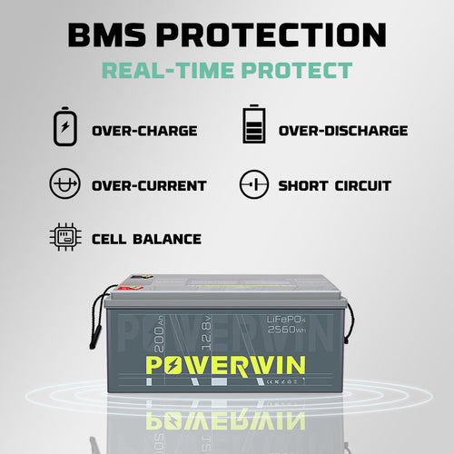 POWERWIN BT200 12.8V 200Ah LiFePO4 Battery 2PCS