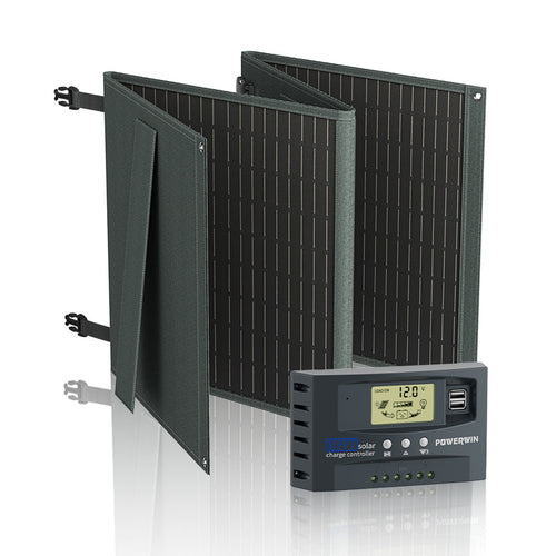 Powerwin PWS110 110W Foldable Solar Panel + MPPT Kit | Portable DIY